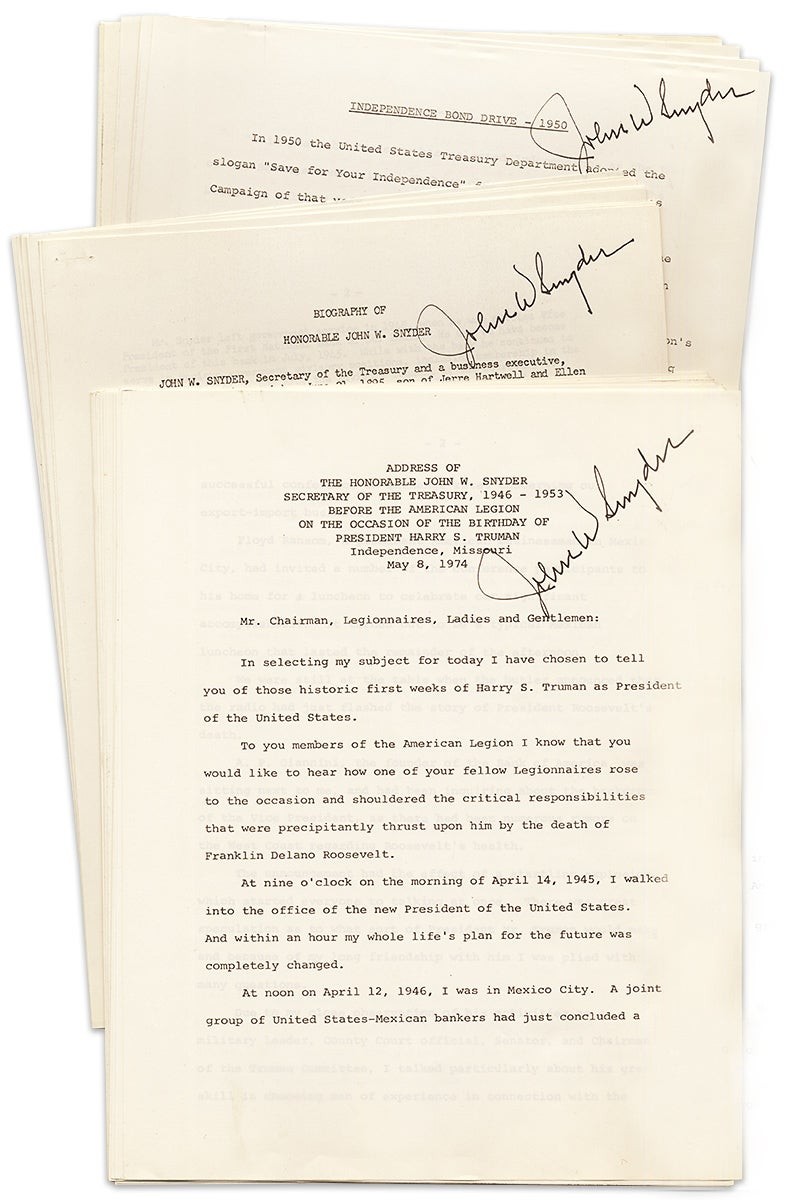 Birthday Speech in Honor of President Harry S. Truman Signed by U.S… – 1974