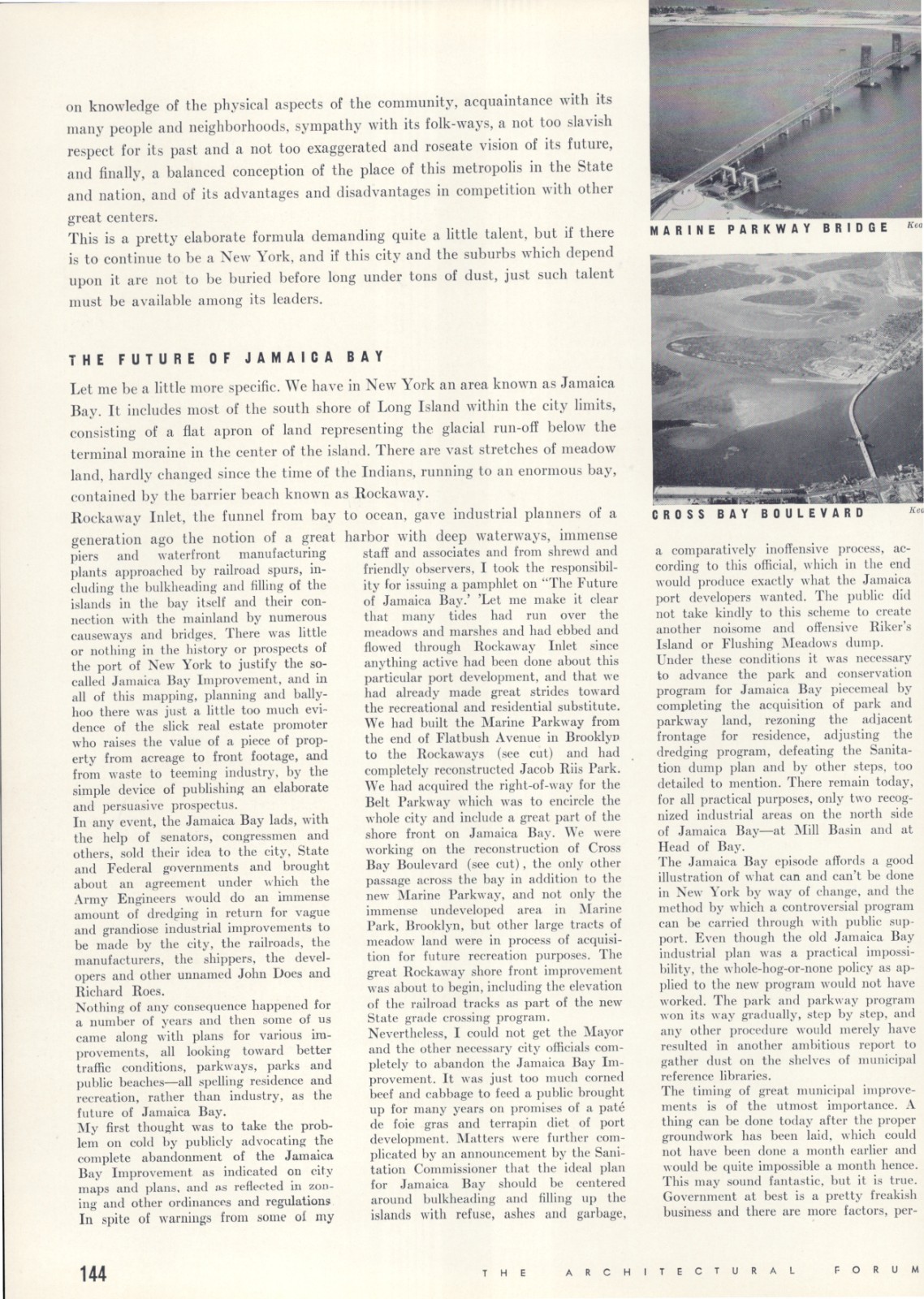 1940 Article * The Changing City by Robert Moses New York’s „Master Builder“