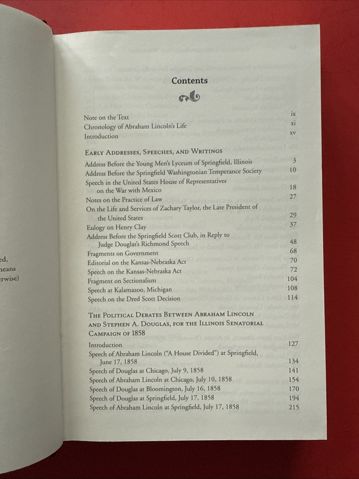 ABRAHAM LINCOLN SELECTED WRITINGS – SPEECHES, PROCLAMATIONS, LETTERS – LEATHER