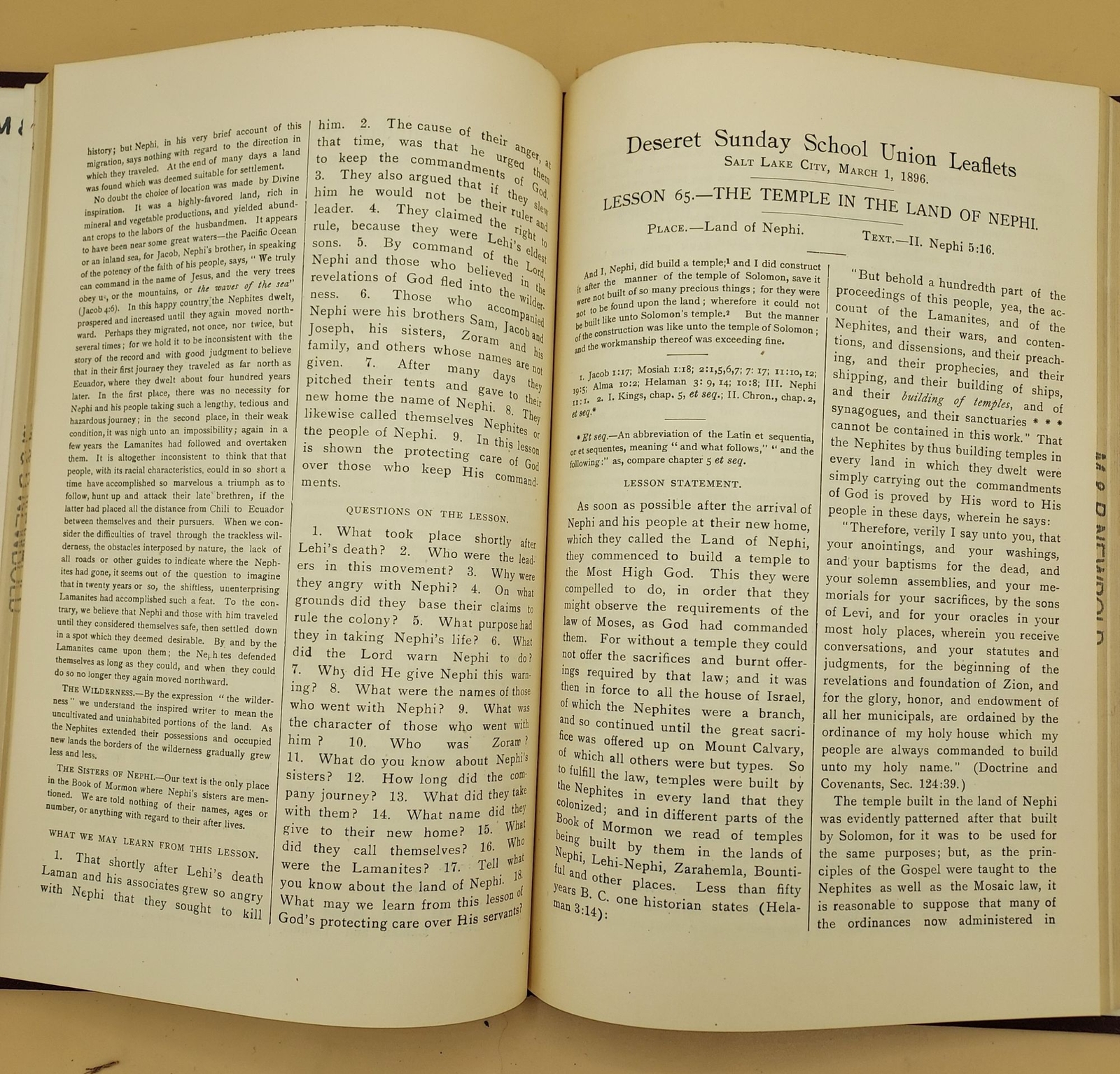 Deseret Sunday School Union Leaflets–Lessons 1 to 136 inclusive / 1898