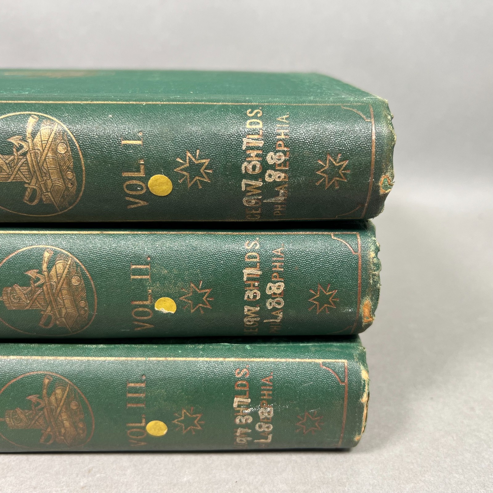 1866 Pictorial History of the Civil War in America Benson Lossing 3 Vol. Set Lot
