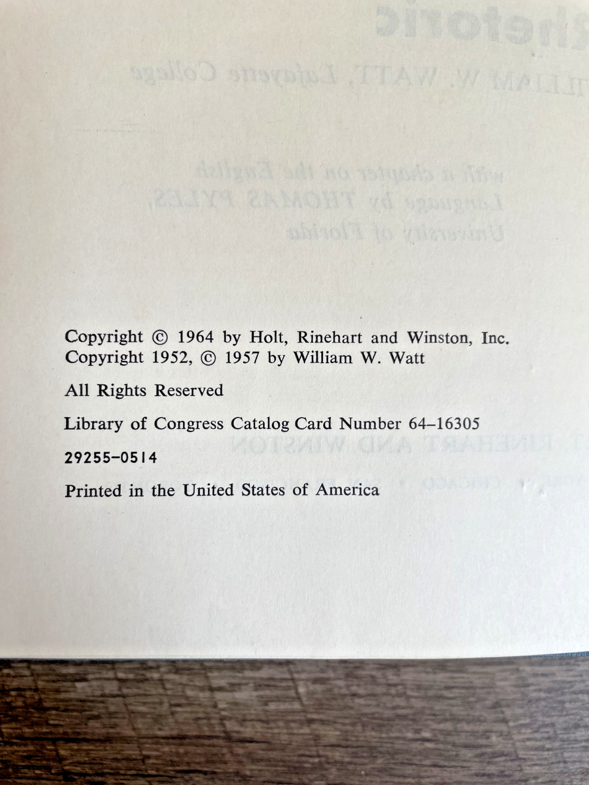 An American Rhetoric, Third Edition, William W. Watt, 1964, Vintage Textbook