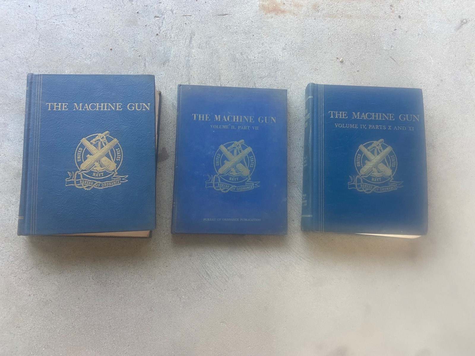 The Machine Gun US Navy Bureau Ordnance George M. Chinn 1951 Military – x3 set