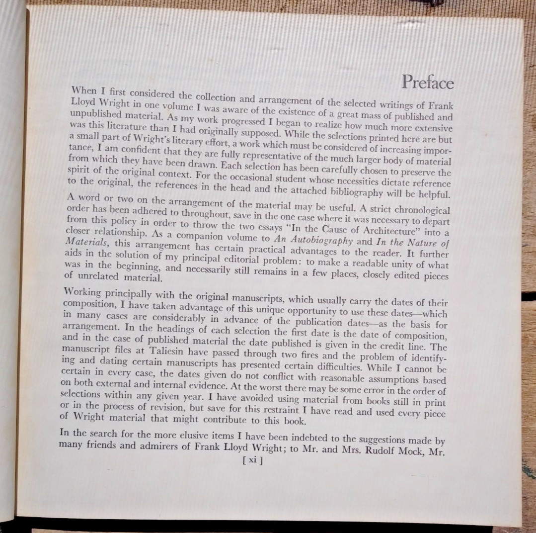 Frank Lloyd Wright on Architecture 1941 3rd Printing Design Construction
