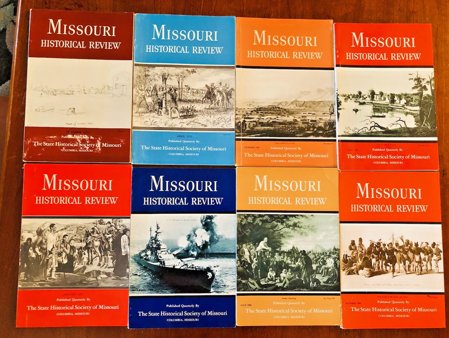 Missouri Historical Review. Lot Of 8: 1951, ’53, ’54, ’55, ’56 *Good cond*