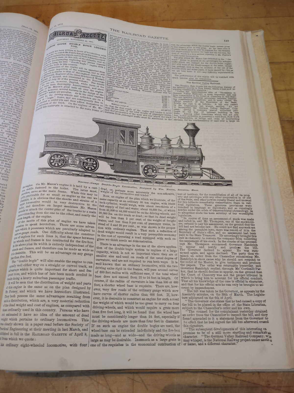 Vintage RAILROAD GAZETTE Magazine 1871 BOUND BOOK Complete Year 416 Pages