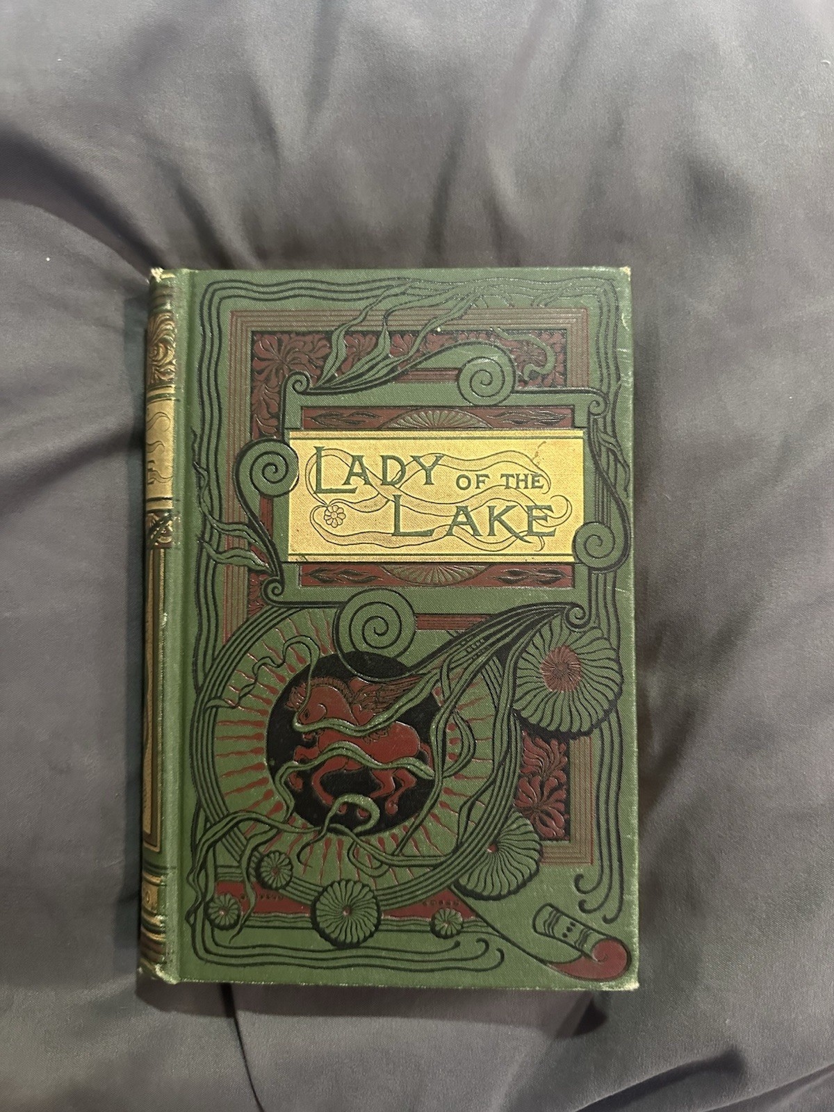 Antique 1888 Lady of the Lake Sir Walter Scott Worthington Ornate Unicorn Bind