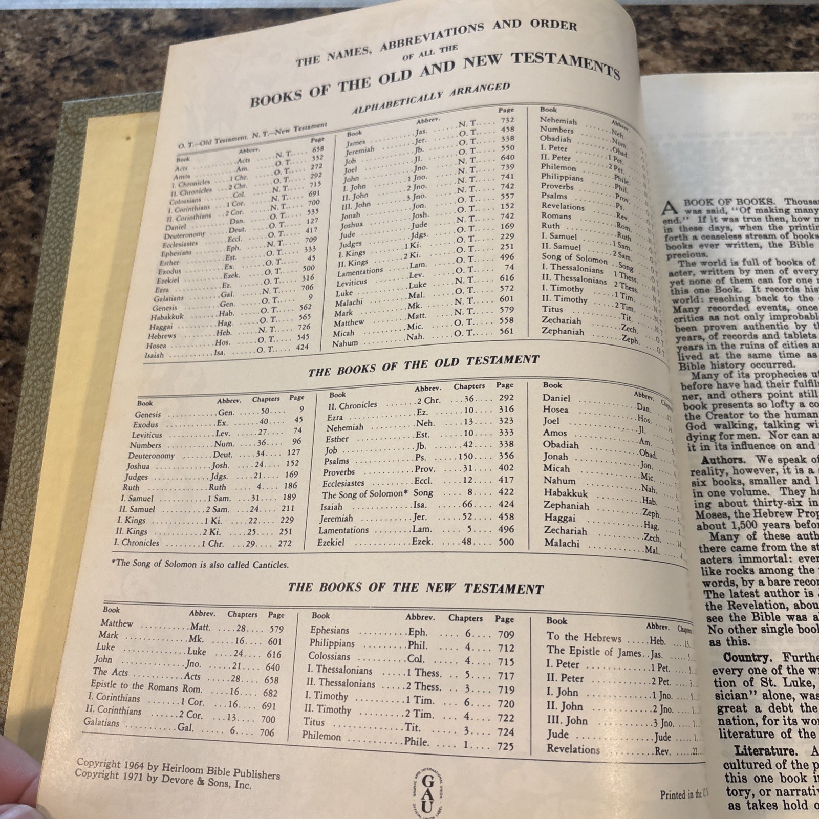 Bible 1971 Heirloom Master Reference Edition Red Letter Pictorial Hardcover