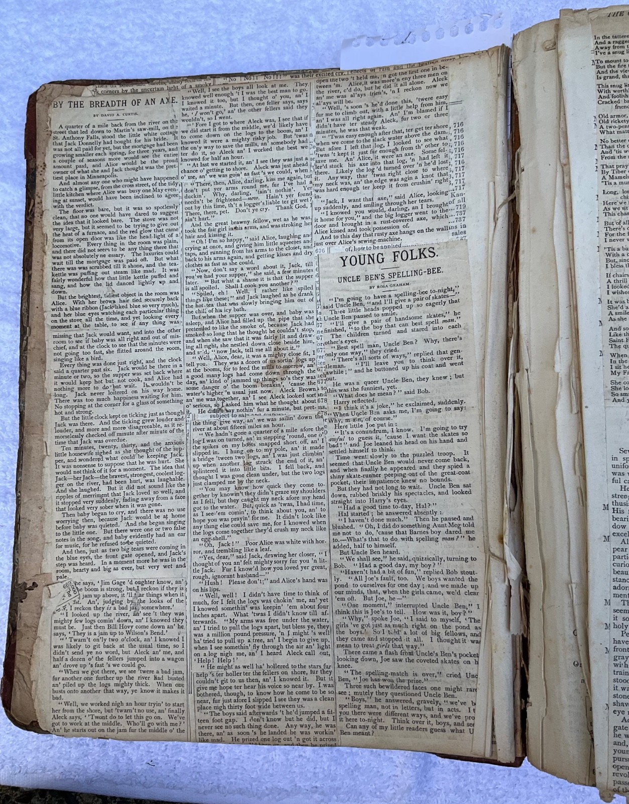 Antique Vintage 1870 Law Book w 1870-1880s Subscription Stories Pasted -Altered