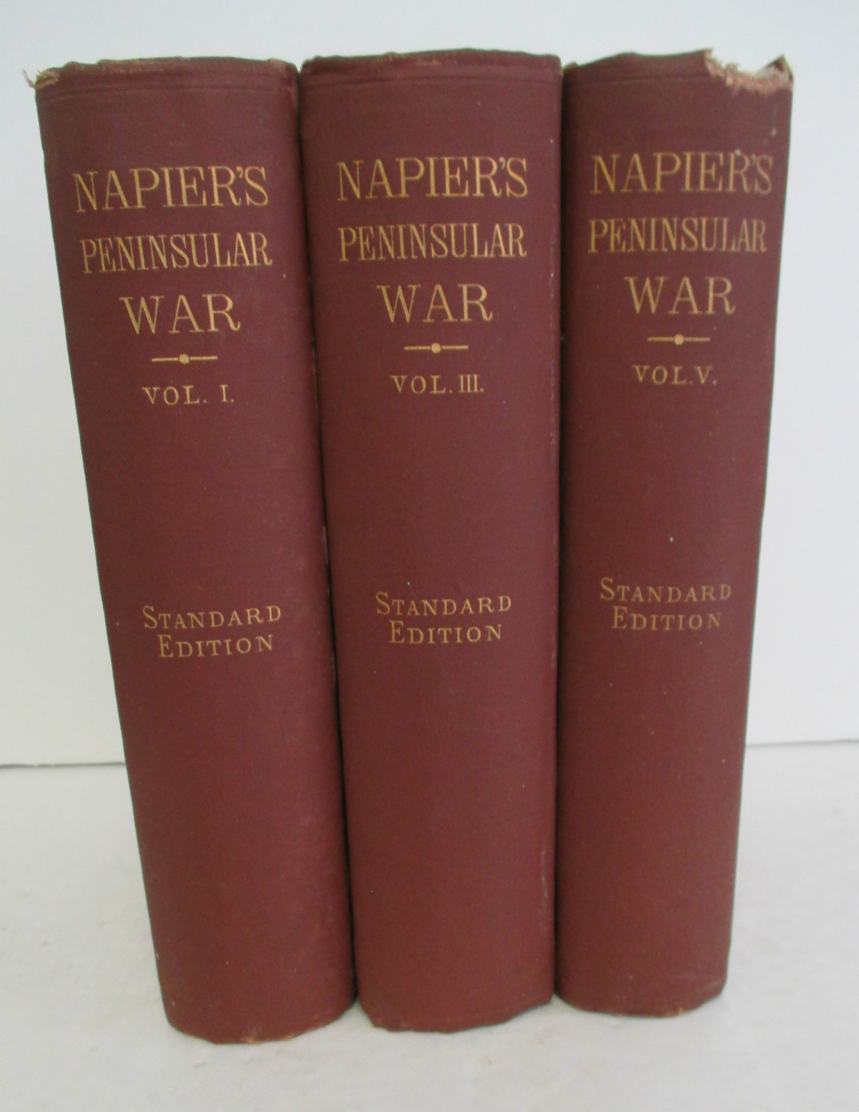 1882 History of the WAR IN THE PENINSULA by Napier Vols I, III, & V Illustrated