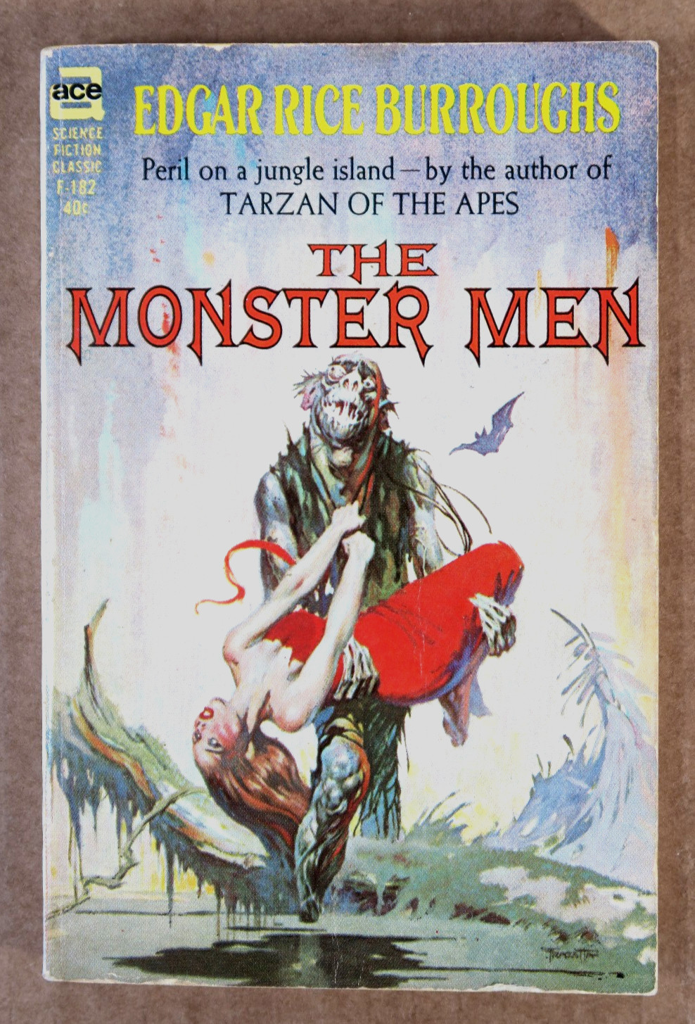 The Monster Men By Edgar Rice Burroughs Ace F-182 Frazetta Cover VTG PB