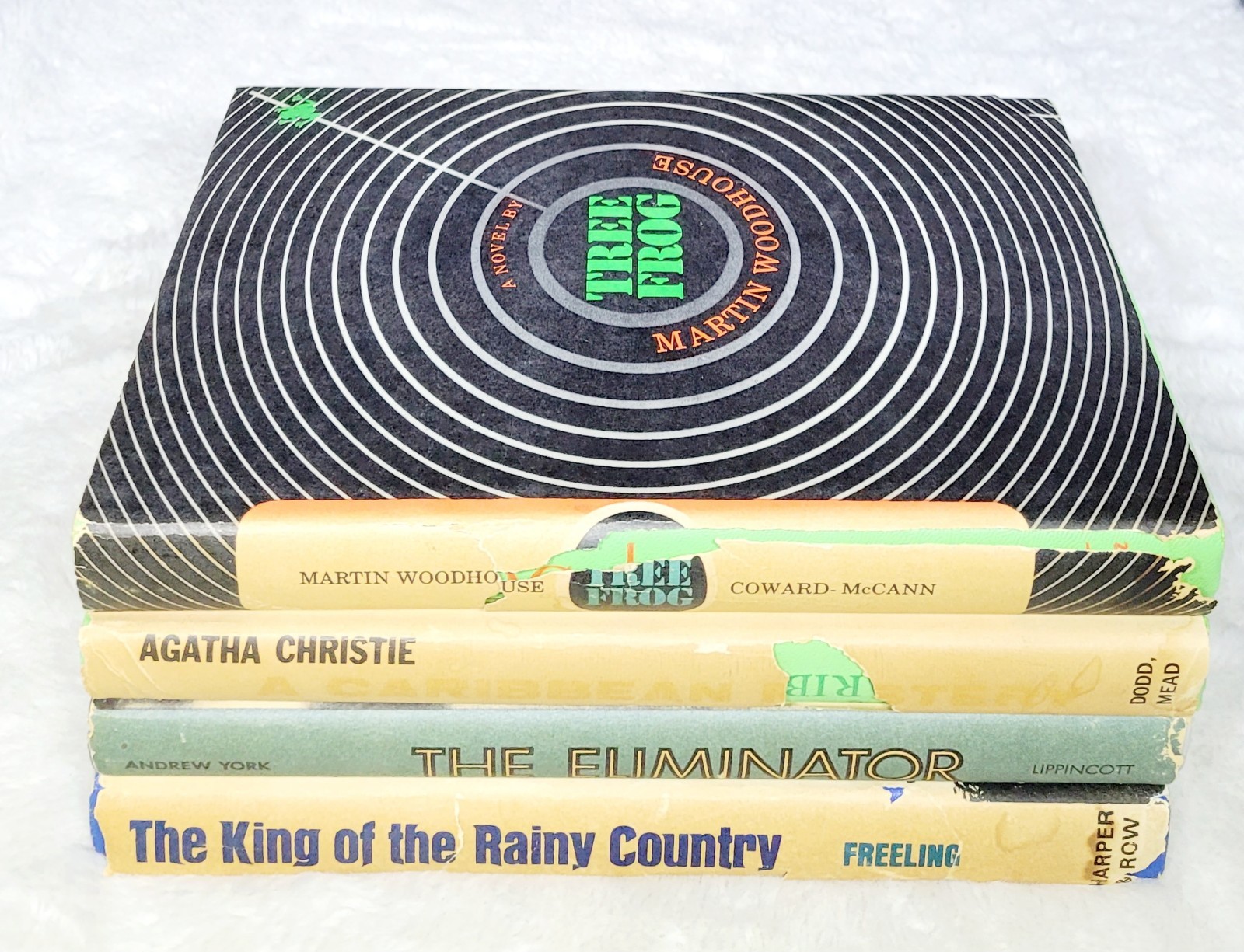 Vintage 1960s Thriller Suspense Mystery Hardcover Book Lot 4 Books Great Shape