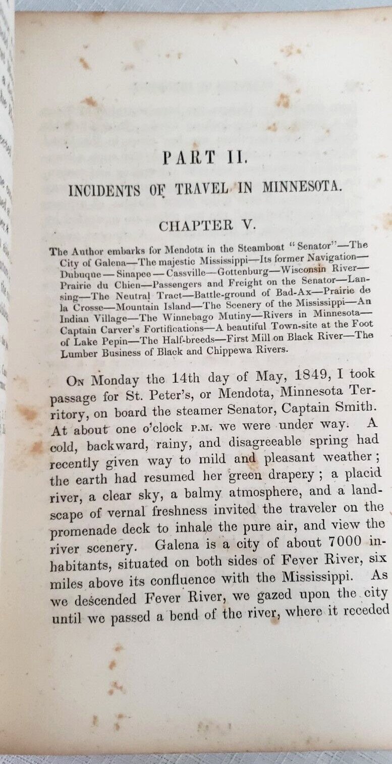 Rare 1850 1st, Seymour SKETCHES OF MINNESOTA: Travel Incidents in the Territory