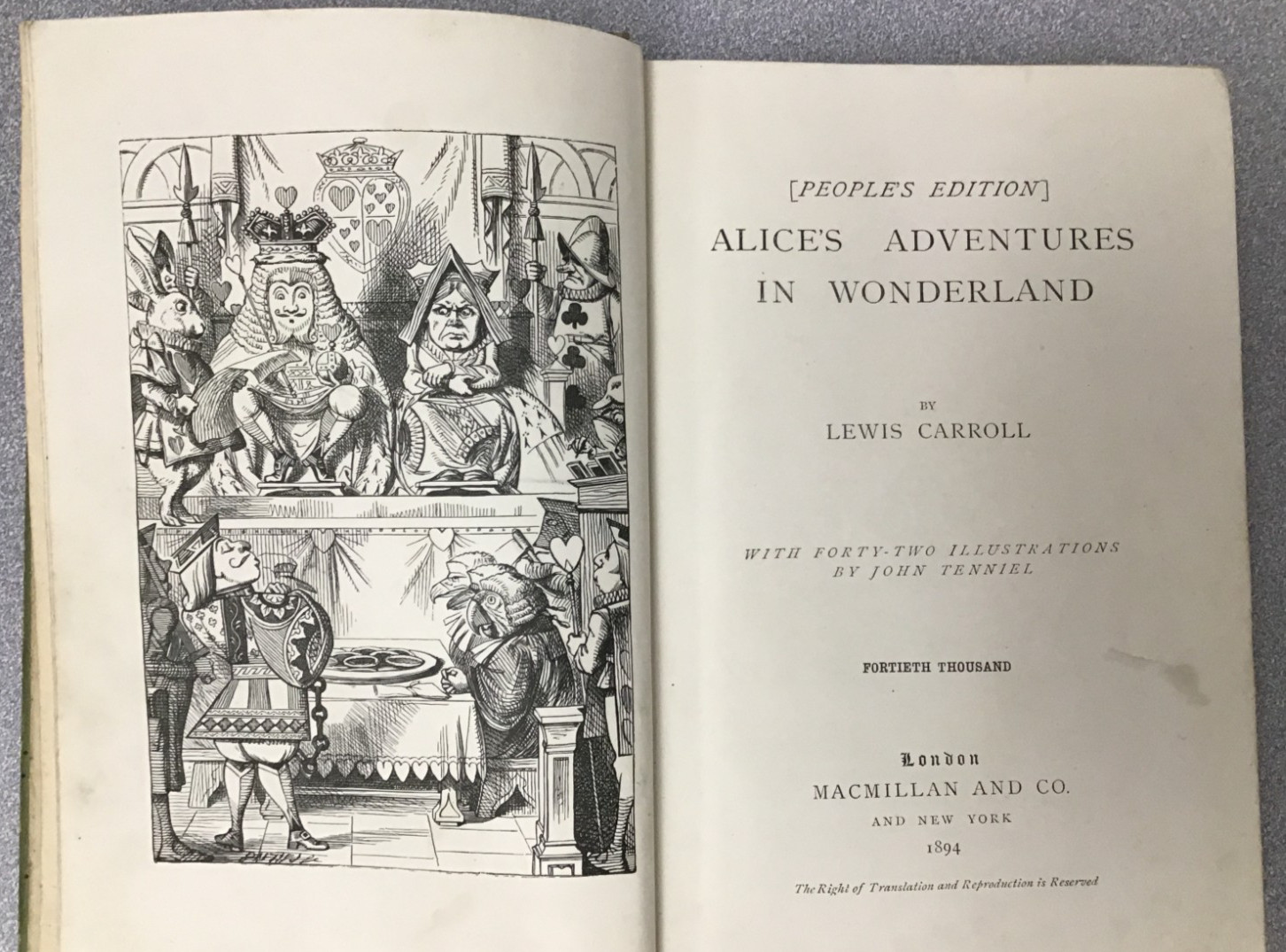Alice’s Adventures In Wonderland Peoples Edition 1894 Antique