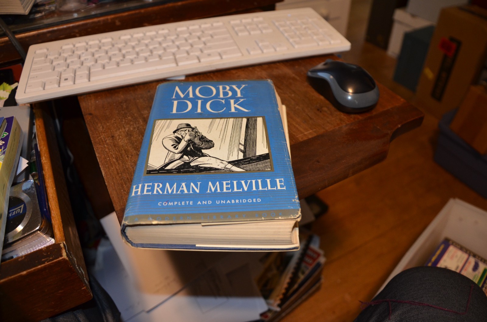 Vintage Moby Dick Hardcover Book By Herman Melville Modern Library #119 1950