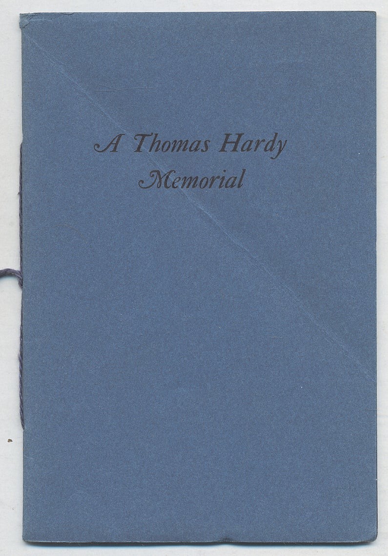 A Edward NEWTON / A Thomas Hardy Memorial 1st Edition 1931