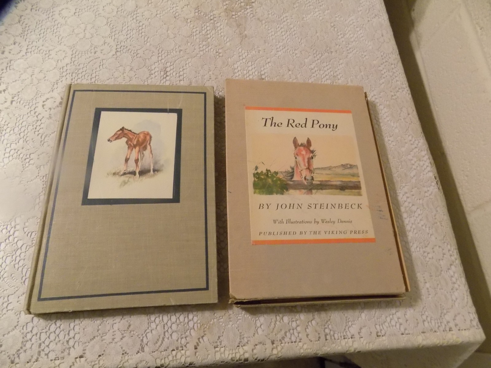 The Red Pony by John Steinbeck First Illustrated Edition 1945 HC SLIPCASE