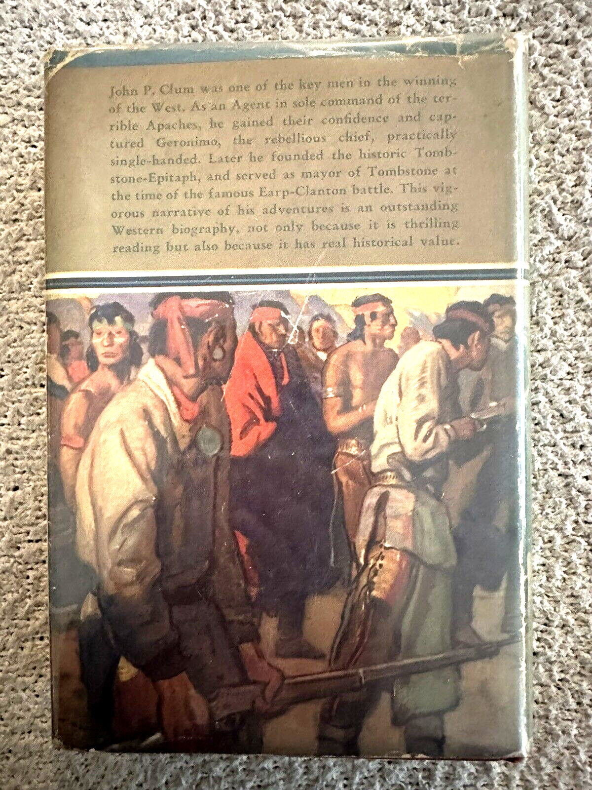 1936 1st Ed., Apache Agent (John P. Clum), Woodworth Clum, DJ, Illustrations