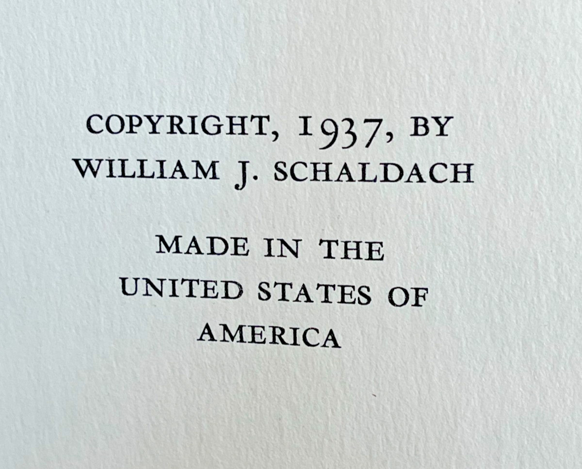 „Fish By Schaldach“ 1937 SCHALDACH, William #43/1560 J.B. LIPPINCOTT