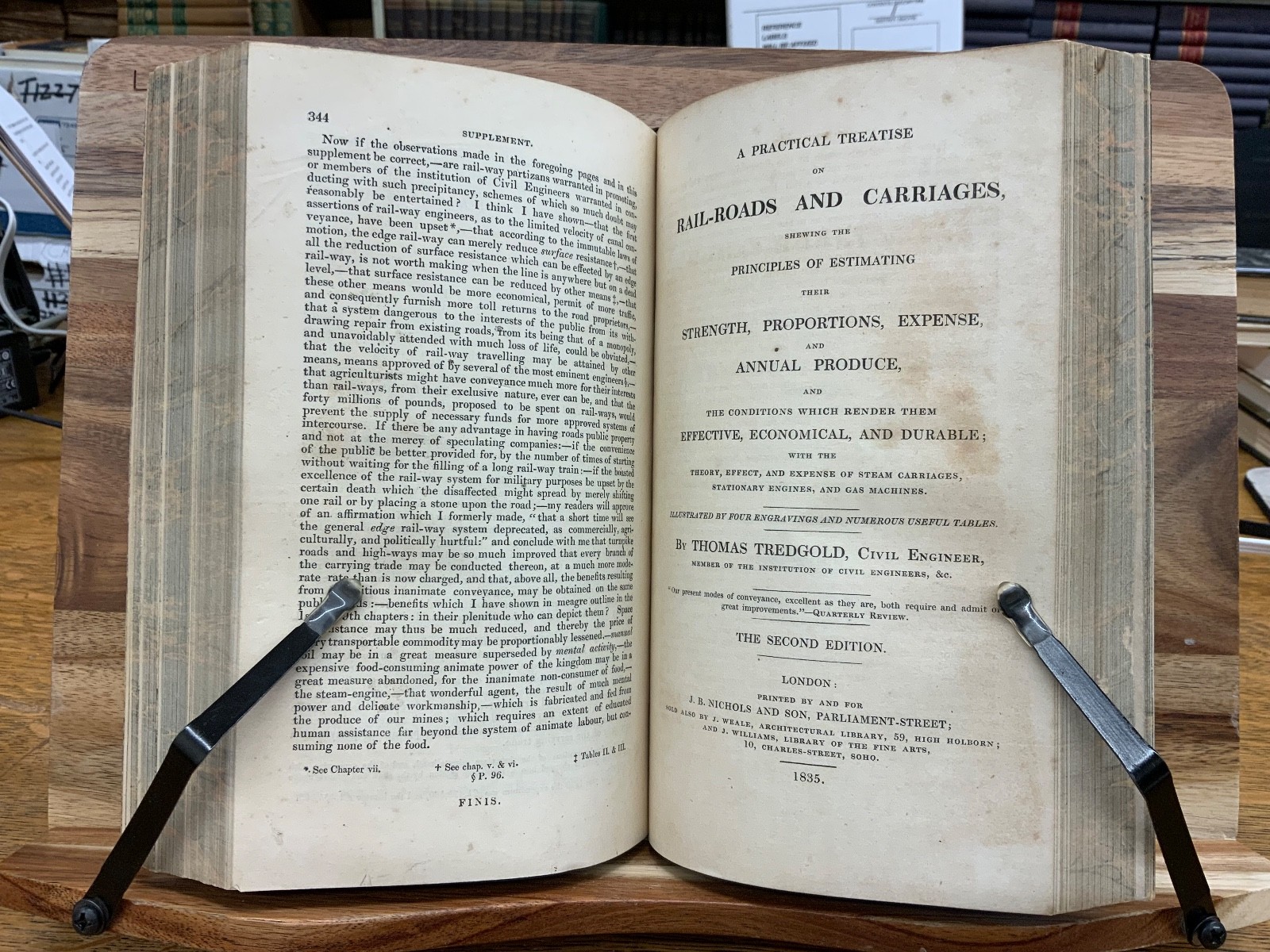 1836 Elemental Locomotion (Gordon) + Rail-Roads & Carriages (Tredgold) Complete