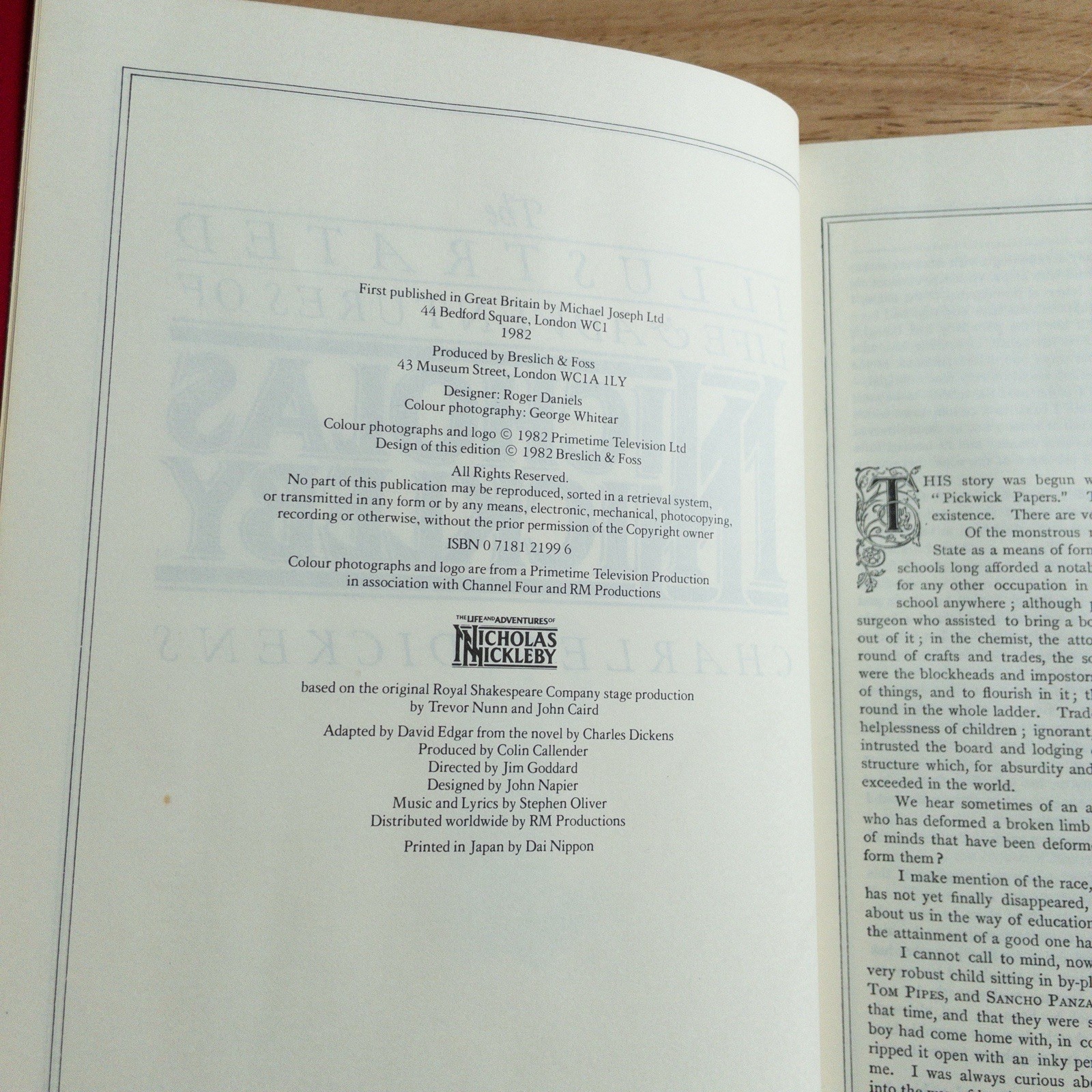 The Illustrated Life and Adventures of Nicholas Nickleby Dickens 1982 HC DJ