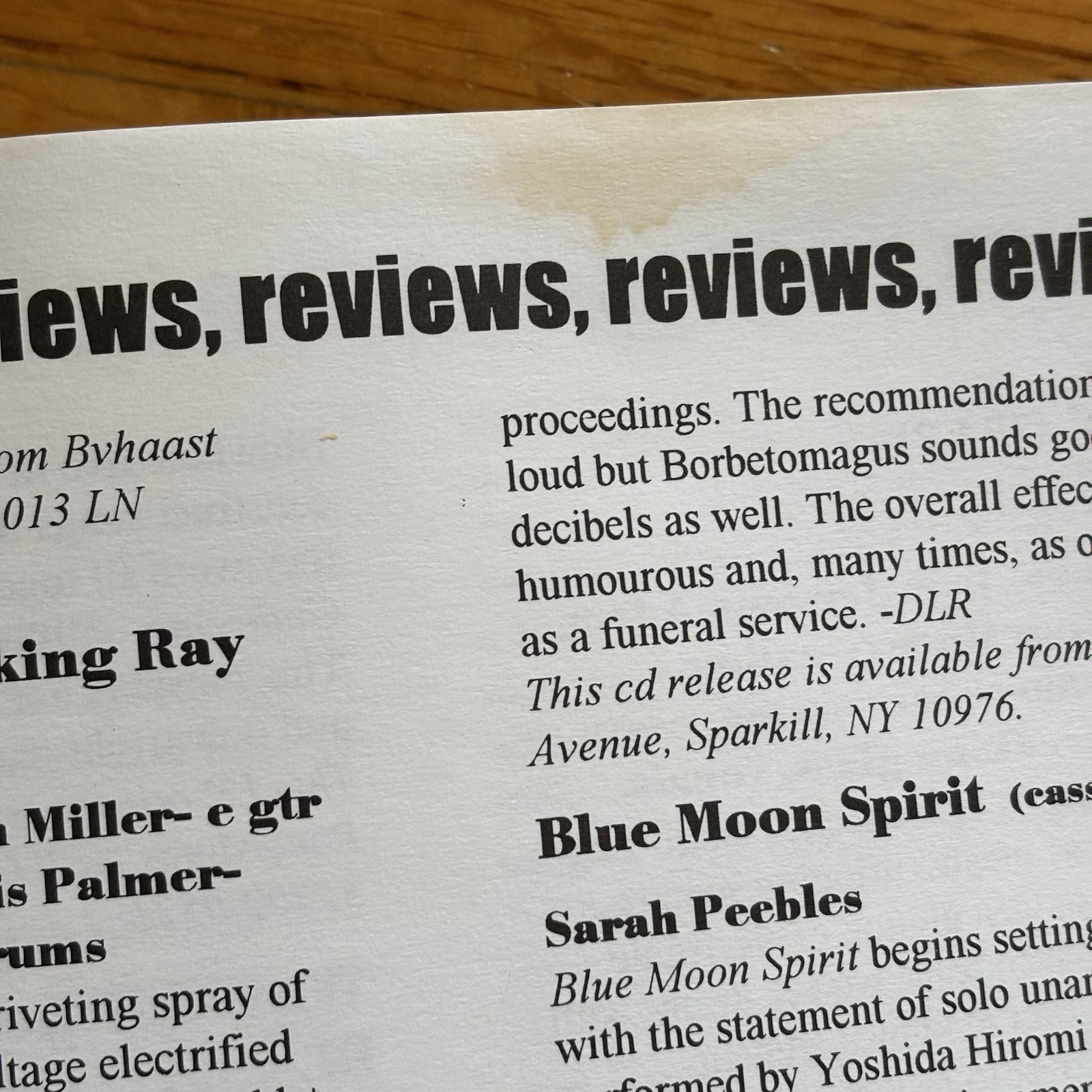 IMPROVISOR—Journal of Free Improvisation—Vol XI—1996—LaDonna Smith—Davey William