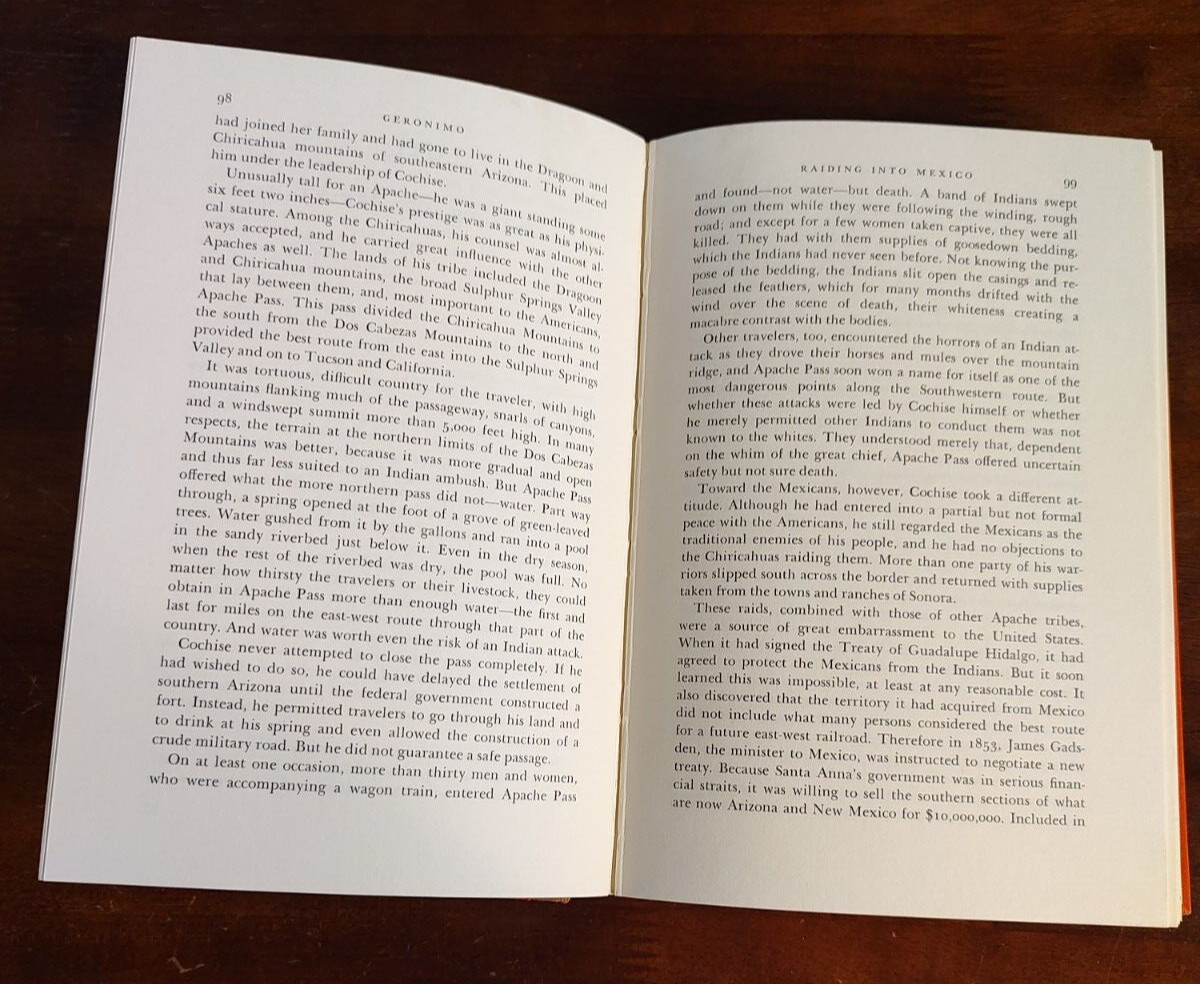 Geronimo- a Biography, 1971 First Edition G P Putnam, Clean Unmarked Pages!