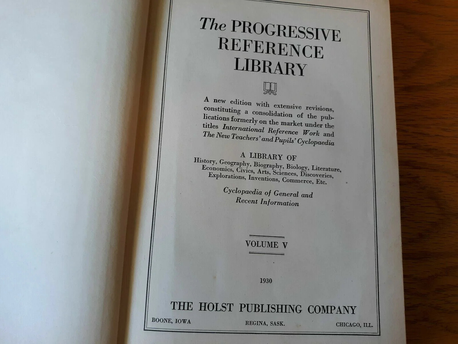 The Progressive Reference Library with Loose Leaf Revision Service Vol 5 1930