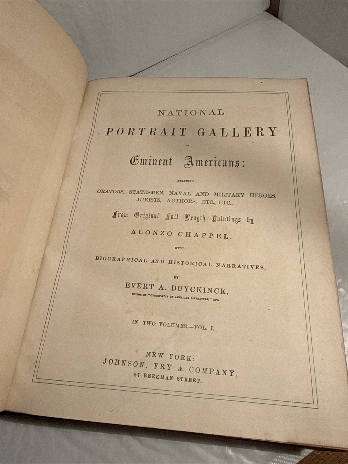 Gorgeous 1862 National Portrait Gallery Of Eminent Americans VOL #1