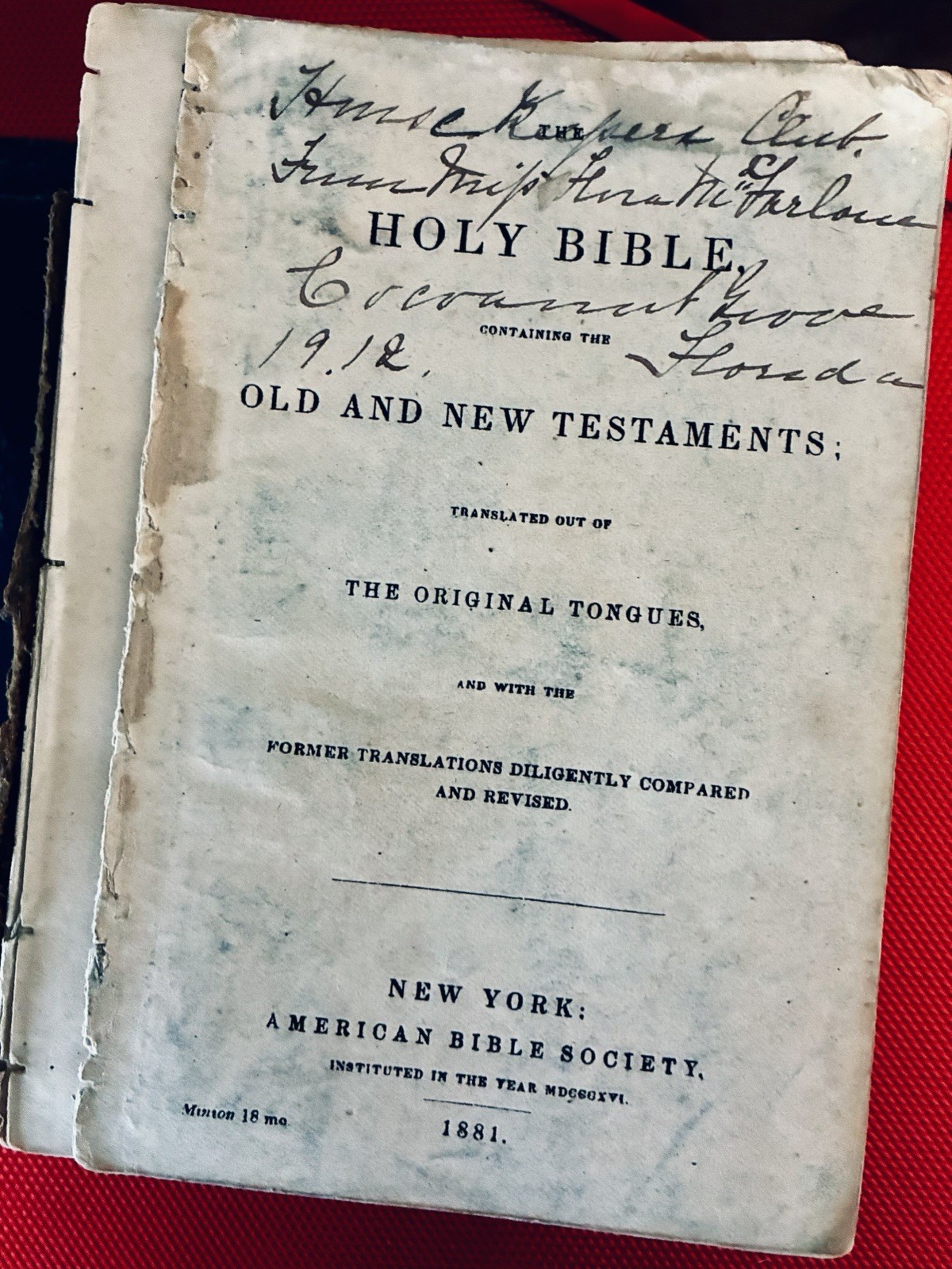 The Holy Bible 1881 Leather Bound American Bible Society