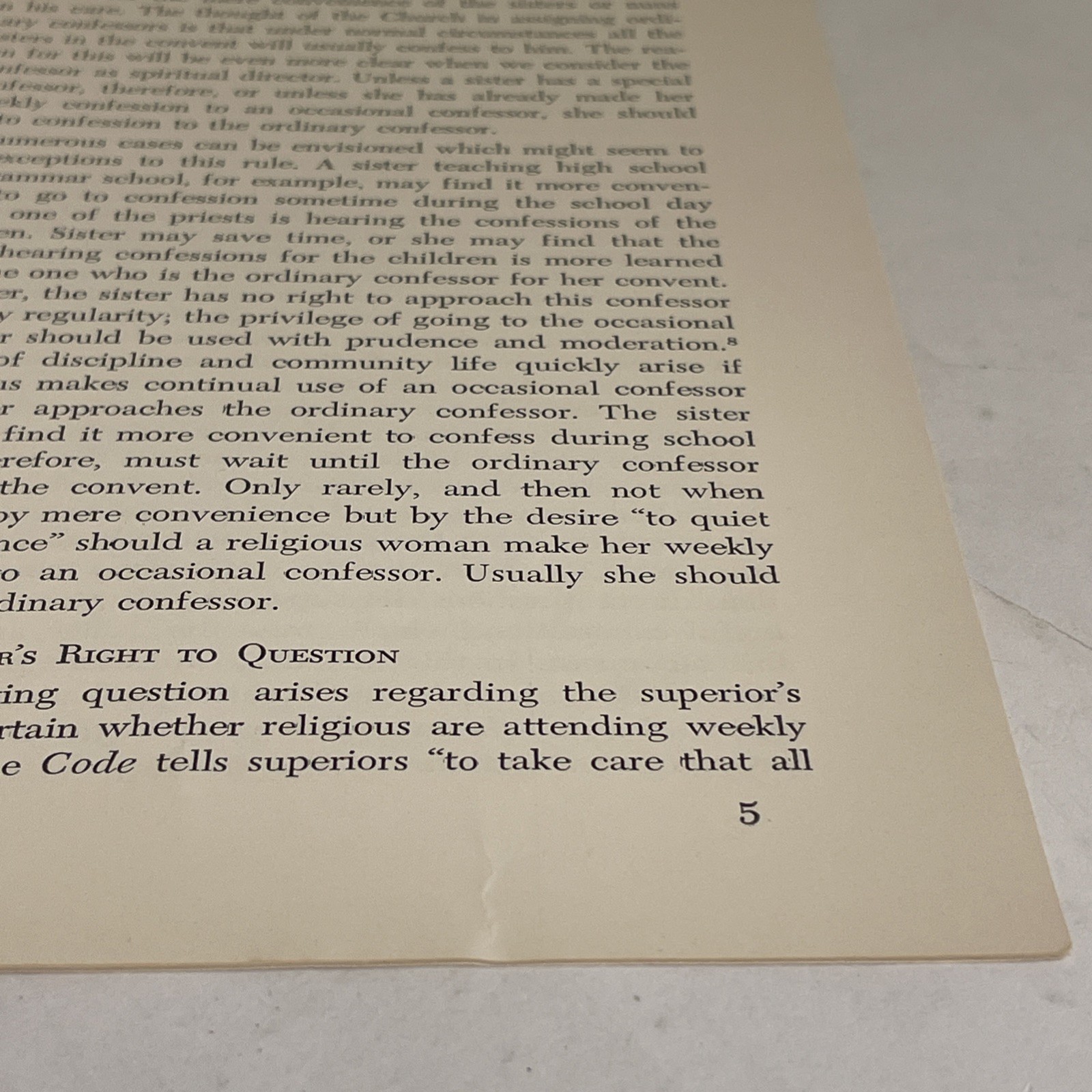 Fr. Kevin O’Rourke, O.P. : Sisters‘ Weekly Confession (A Cross & Crown Reprint)