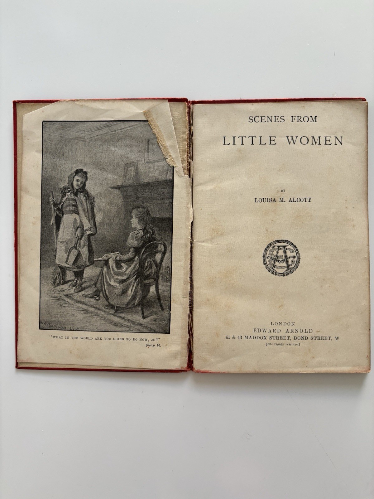 Antique Book England “Scenes from Little Women” Illustration • Edward Arnold Pub