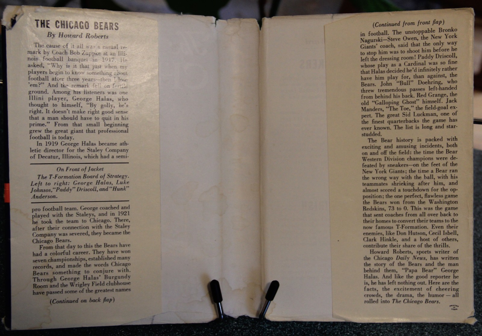 The Chicago Bears, Howard Roberts, signed 1st ed., hardcover w/jacket, 1947