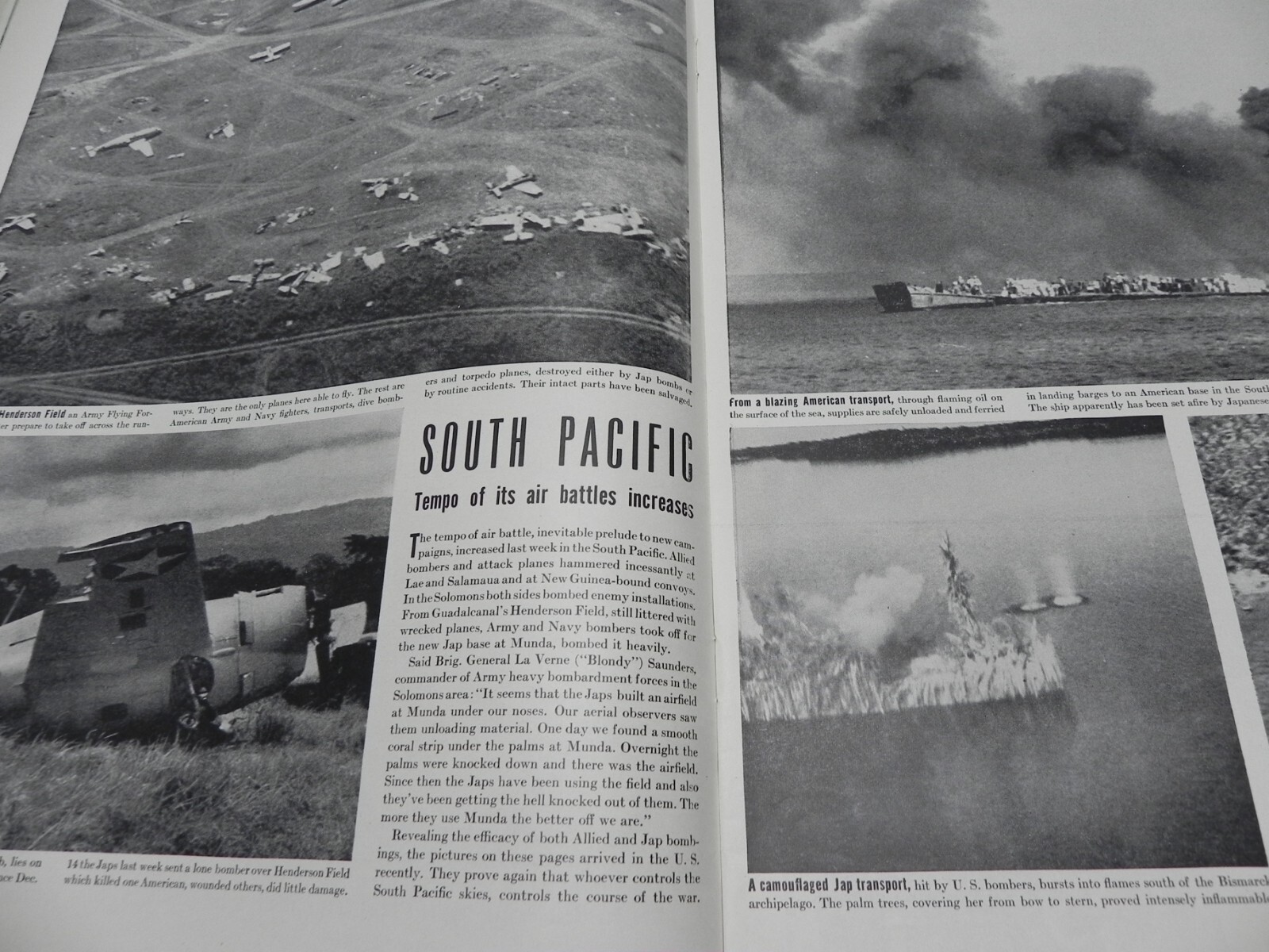 VINTAGE LIFE MAGAZINE JANUARY 25, 1943: SO. PACIFIC, USS HORNET, WARTIME FARMING