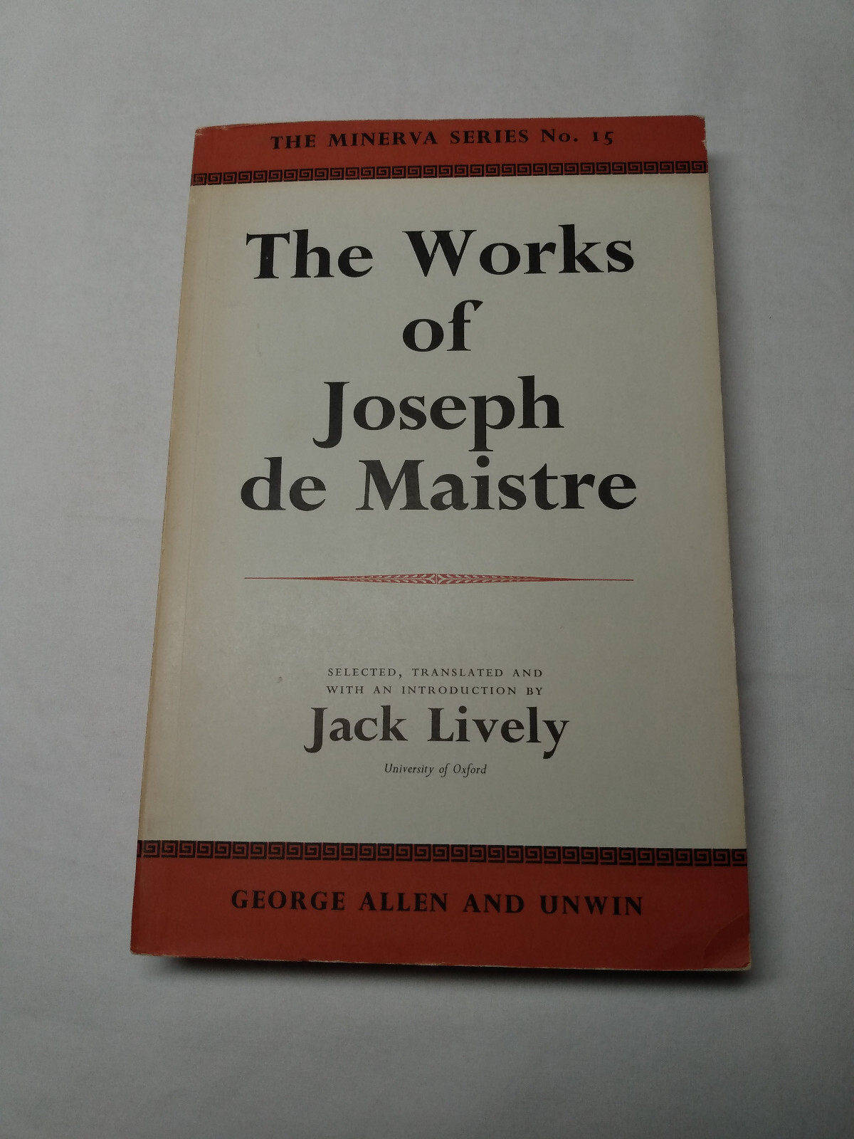 Joseph de Maistre Political Social Theory Counter-Enlightenment Philosophy 1965