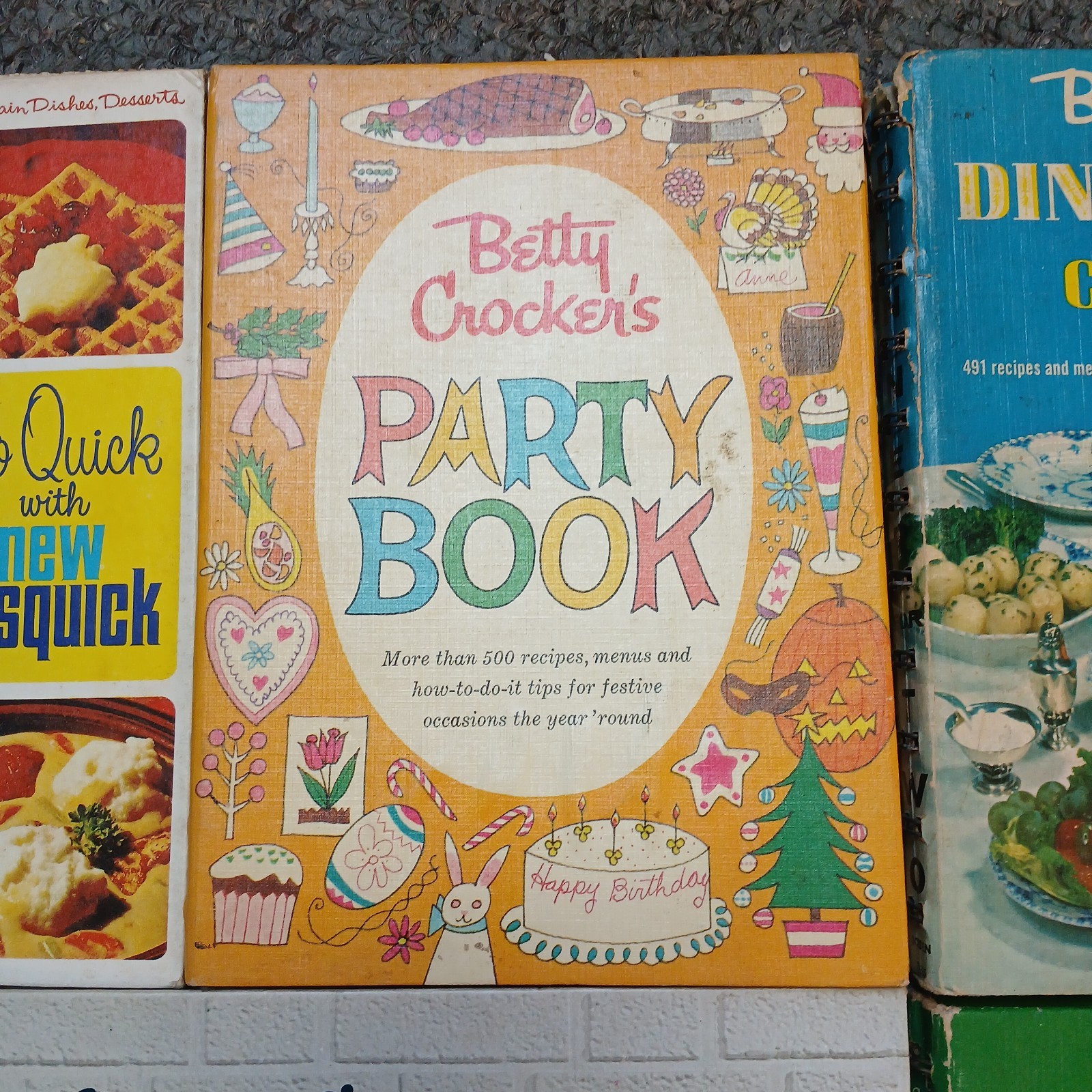 Vintage Betty Crocker Cookbooks Lot Party Entertaining Book Bisquick Dinner 60s