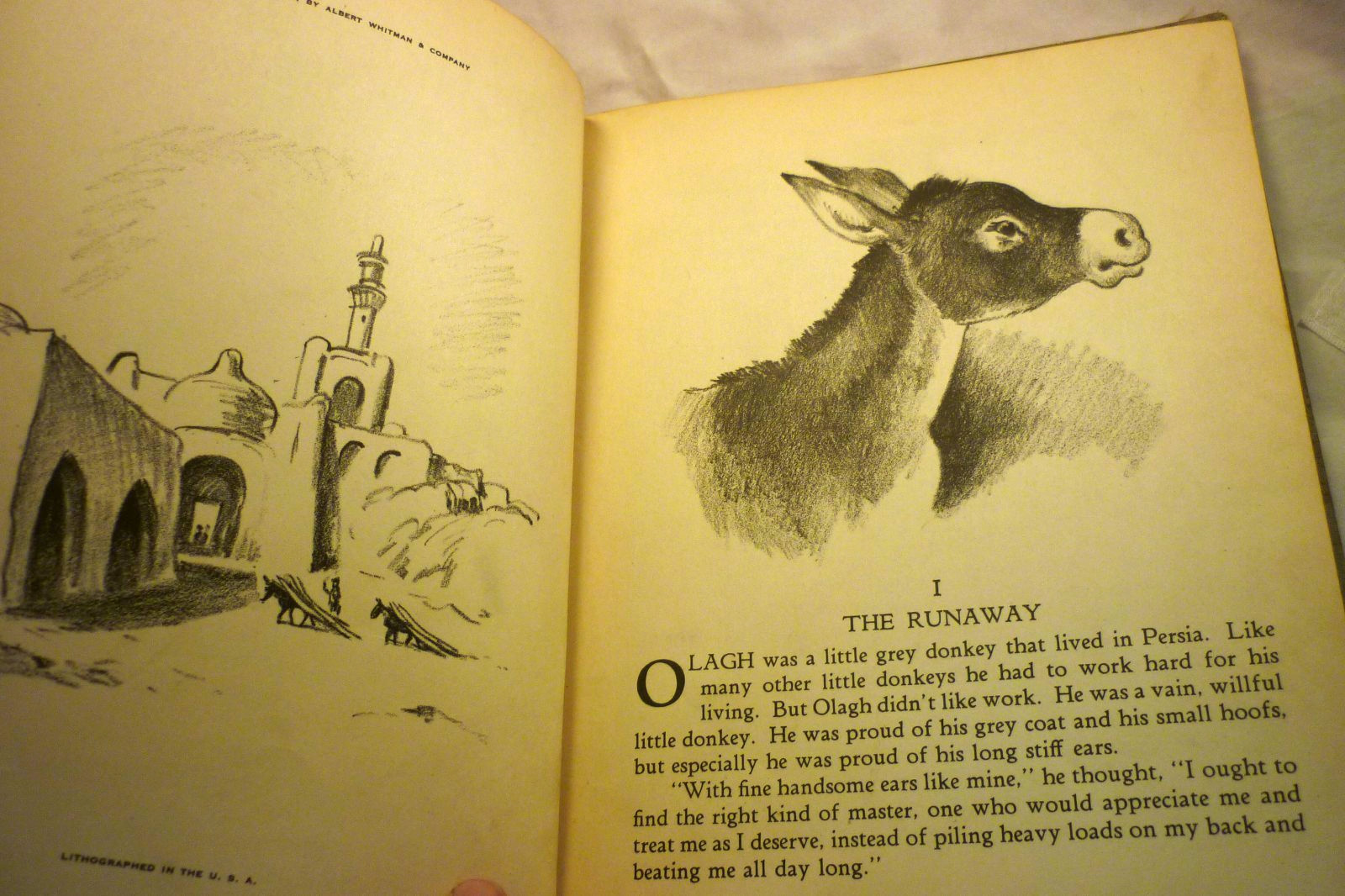 Donkey Beads, 1938 First Edition, Albert Whitman, Color Illustrations