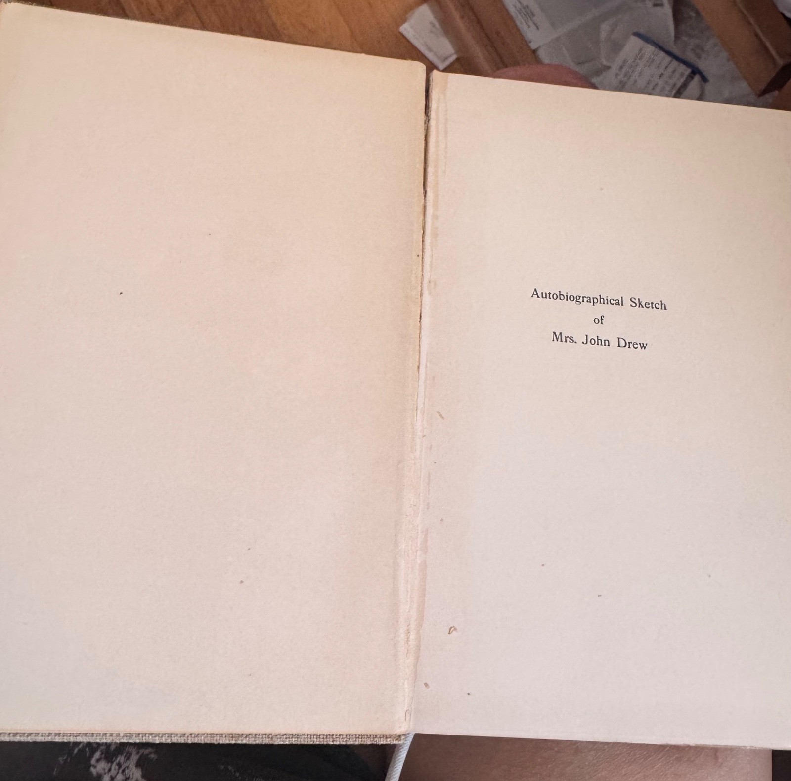 2 copies Autobiographical Mrs. John Drew By Taylor, Douglas. 1899