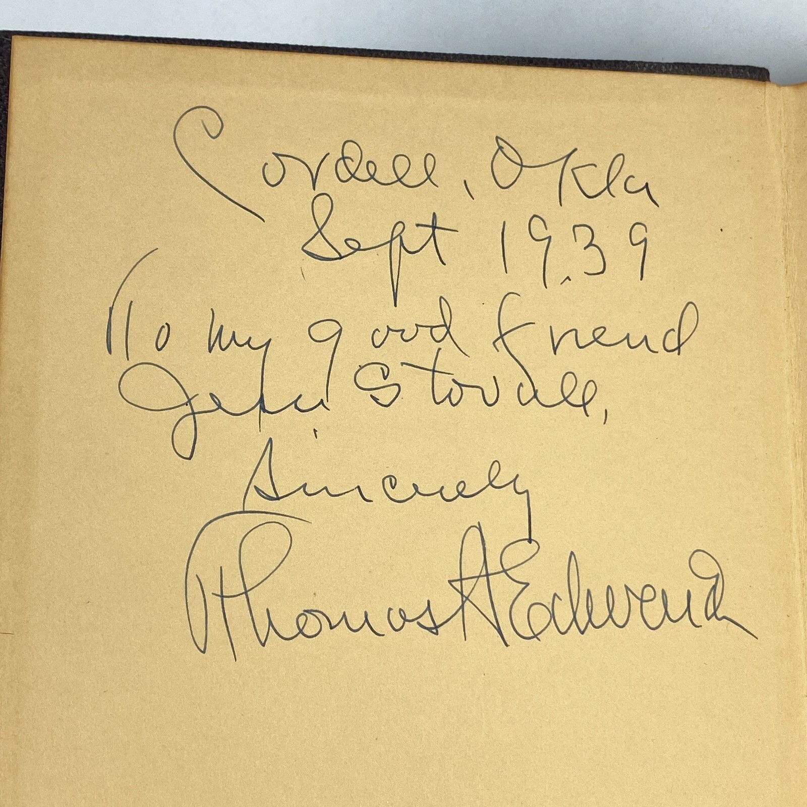 Geronimo et al First Edition By Thomas A. Edwards Signed Autographed Early Book