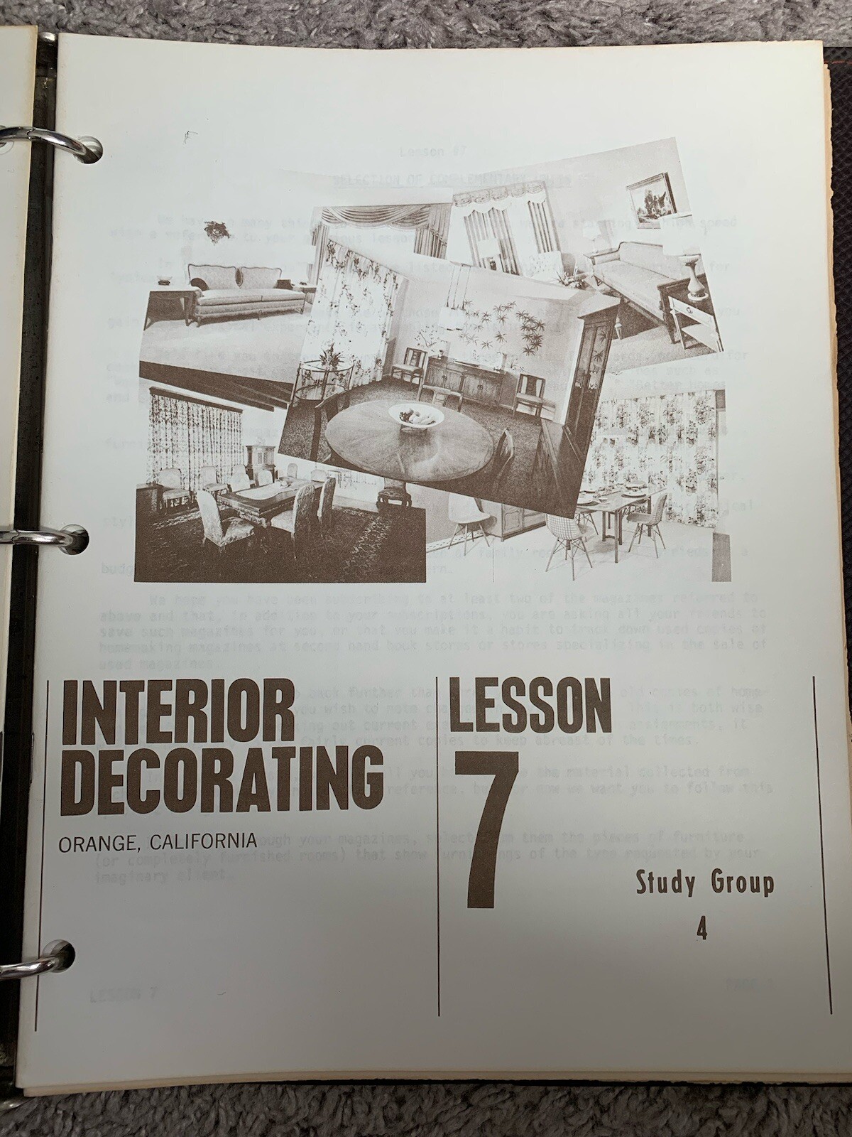 Vintage 1968 Interior Decorating Course Harvey Emerson Lessons 1 to 15 – NY FIT