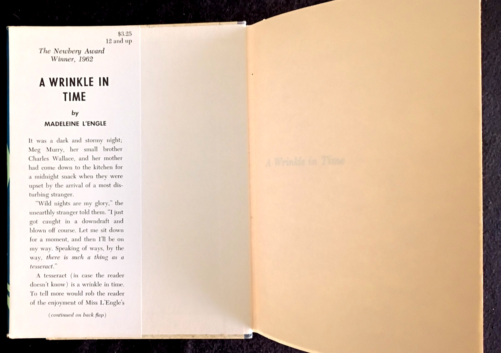 1962 A WRINKLE IN TIME BY MADELEINE L’ENGLE * 1st EDITION/1st PRINTING HC * EX
