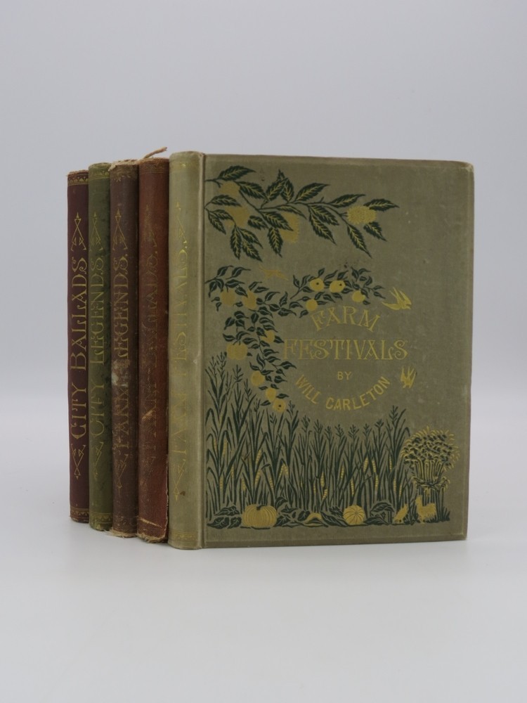 WILL CARLETON COLLECTION OF FIVE BOOKS by Will Carleton 1873-1890