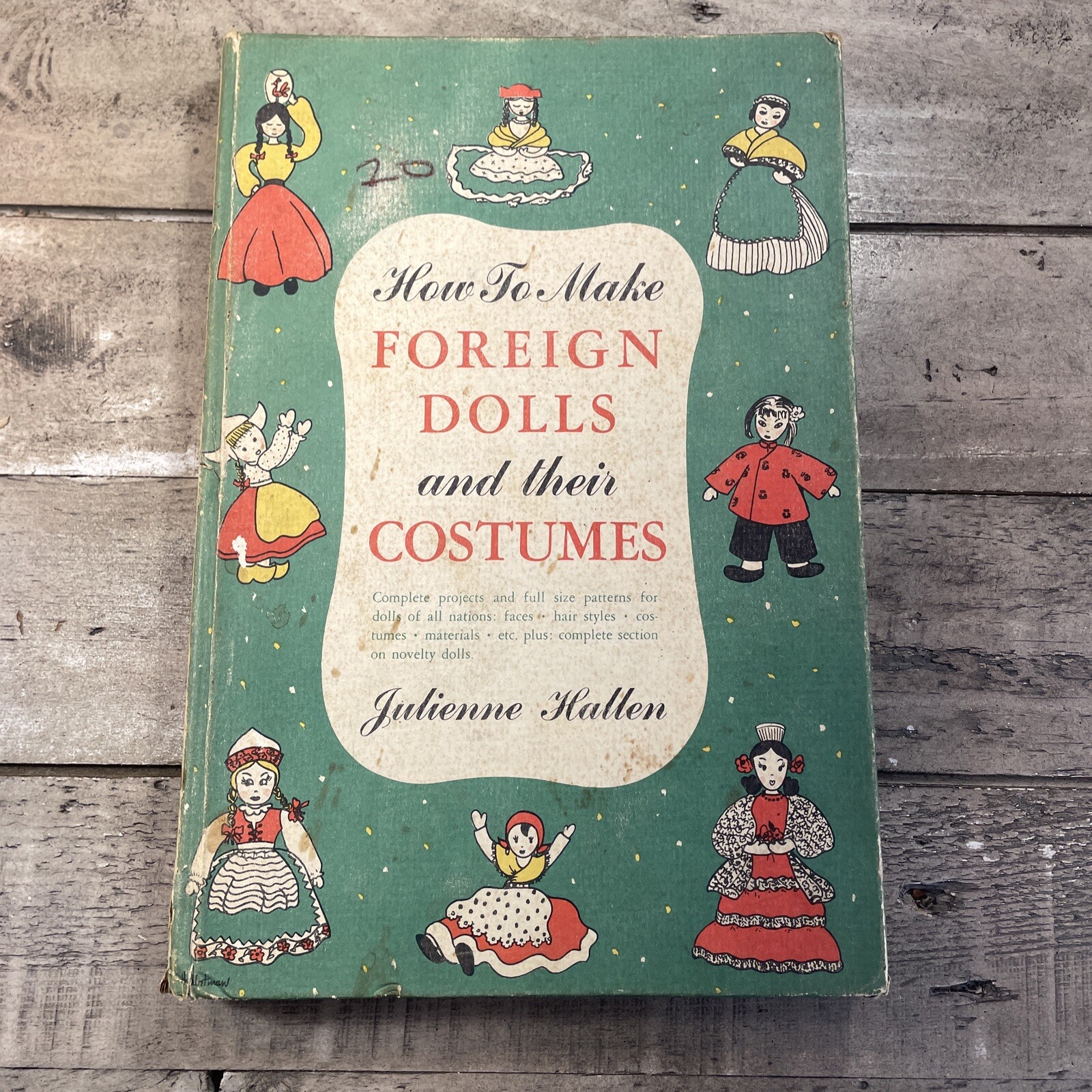 1950 Antique Illus. Children’s Art Collection „How To Make Foreign Dolls…“