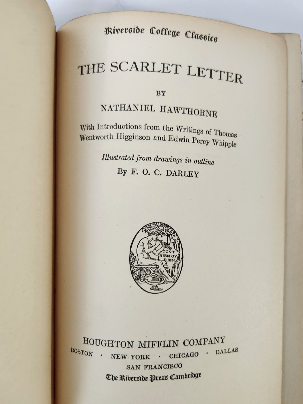 The Scarlet Letter Nathaniel Hawthorne Antique 1878 Hardcover book