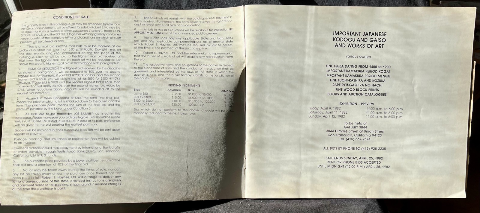 Rare 1982 Robert E Haynes Japanese Kodogu Gaiso Tsuba Art Auction Catalog + PR