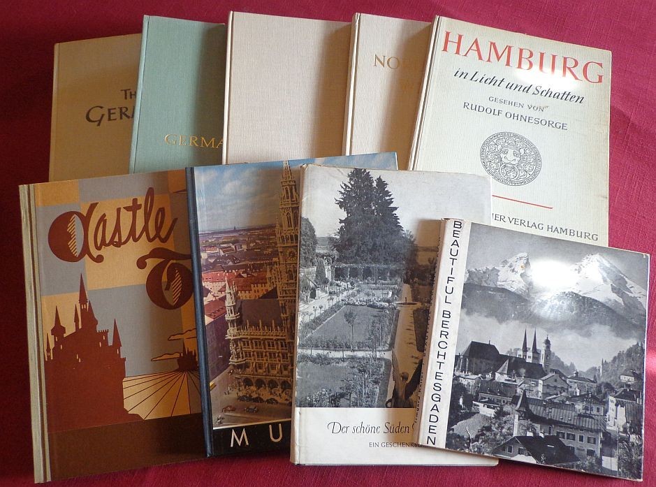 Lot of 9 VINTAGE 1950s/60s Travel PHOTO Books GERMANY Munich FRANKFORT Hamburg +