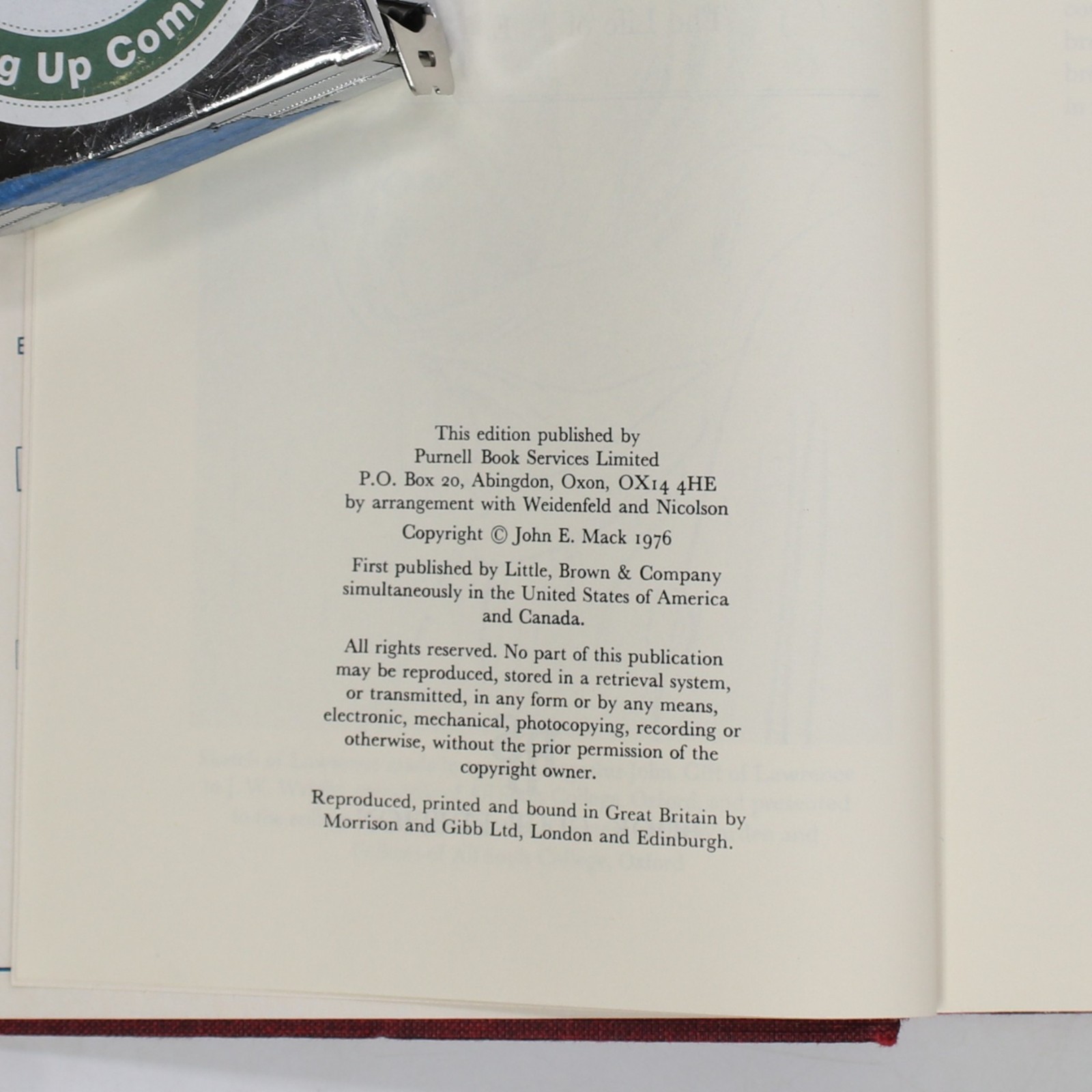 A Prince of Our Disorder : The Life of T. E. Lawrence by John E Mack (1976 HCDJ)