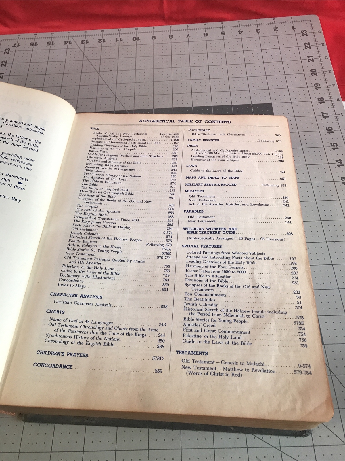 Vintage 1957 New Standard Reference Bible Blue Ribbon John A. Hertel Co.