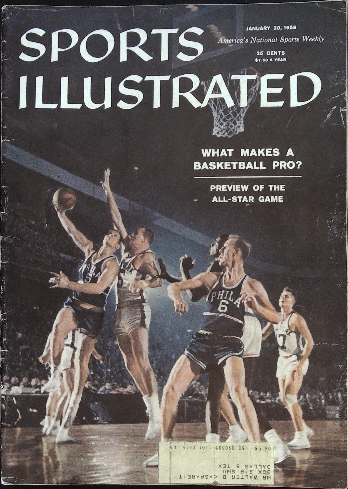 Sports Illustrated Magazine January 20, 1958 Neil Johnston Philadelphia Warriors