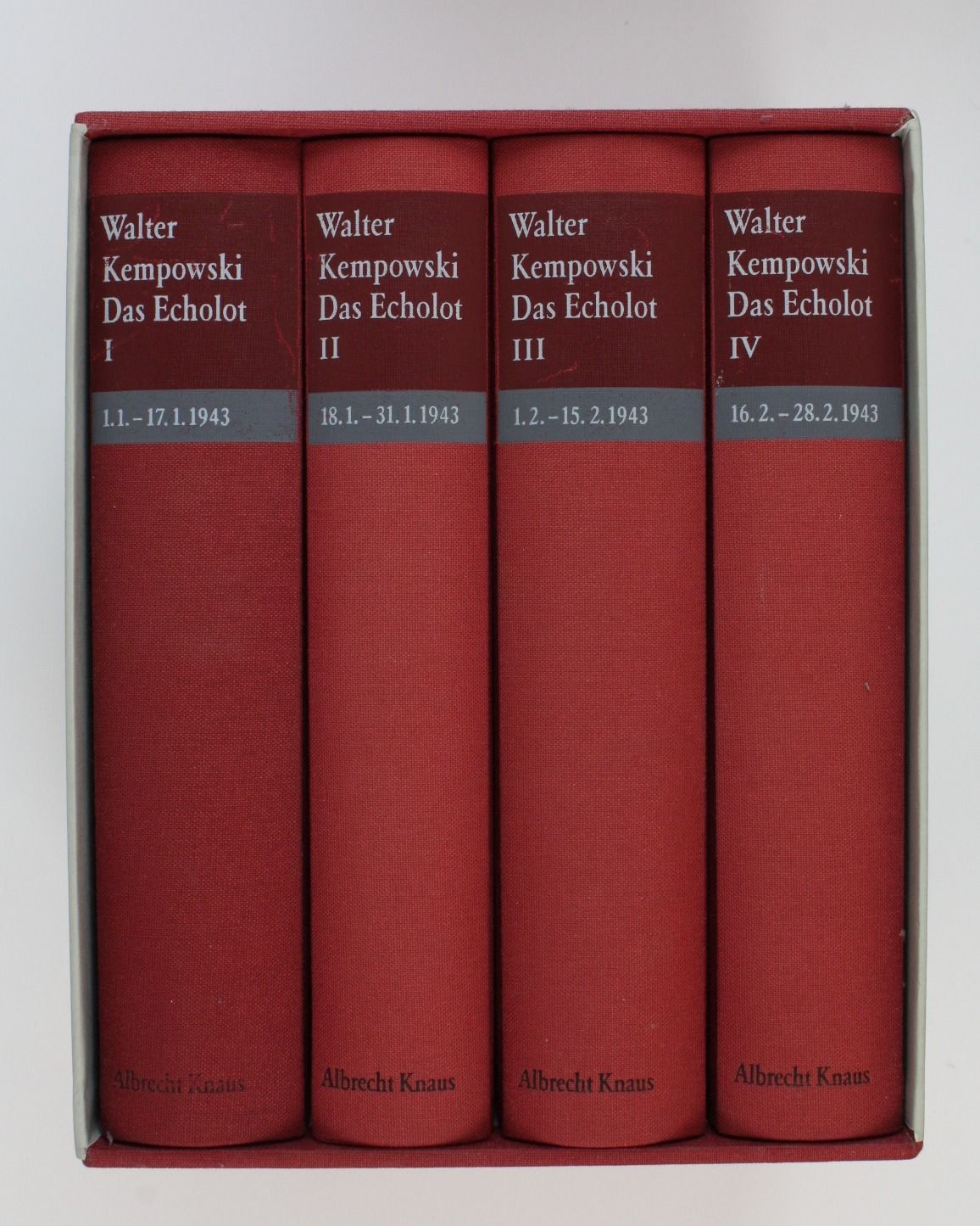 The Fishfinder. A collective diary. 4 volumes in slipcase. Kempowski, Walter: